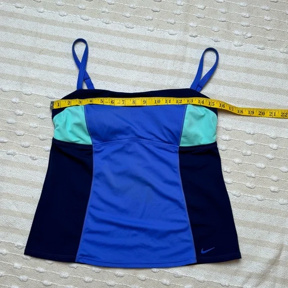 Nike color block blue/teal tankini swim top only size large - Picture 6 of 10